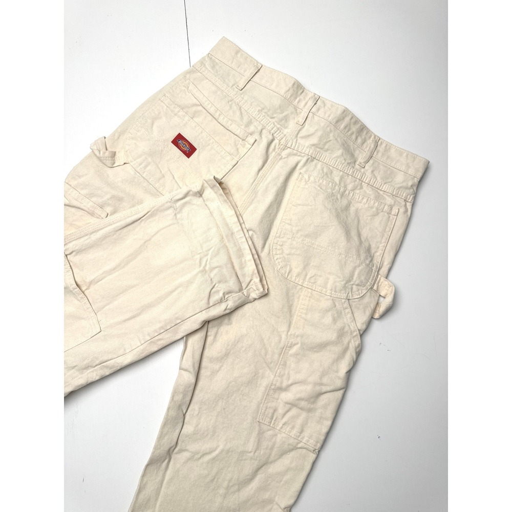 Dickies Mens Natural Cream Double Knee Carpenter Pants 34x32 Utility Workwear